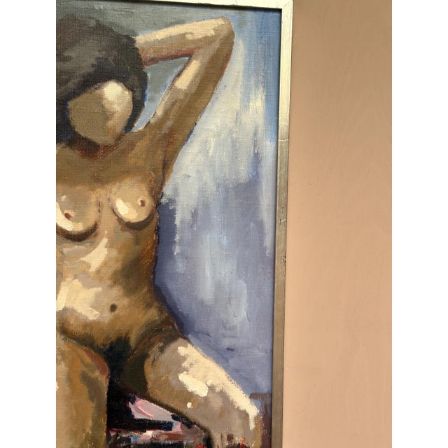 Sven Erik Lund, Model on Chair, Nude, 1950s, Oil on Canvas, Framed For Sale - Image 5 of 18