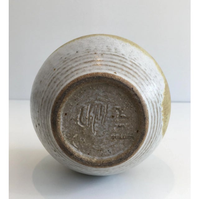 Edouard Chapallaz, Small Sandstone Single-Flower Vase, Signed by Swiss Artist Ed For Sale - Image 11 of 13