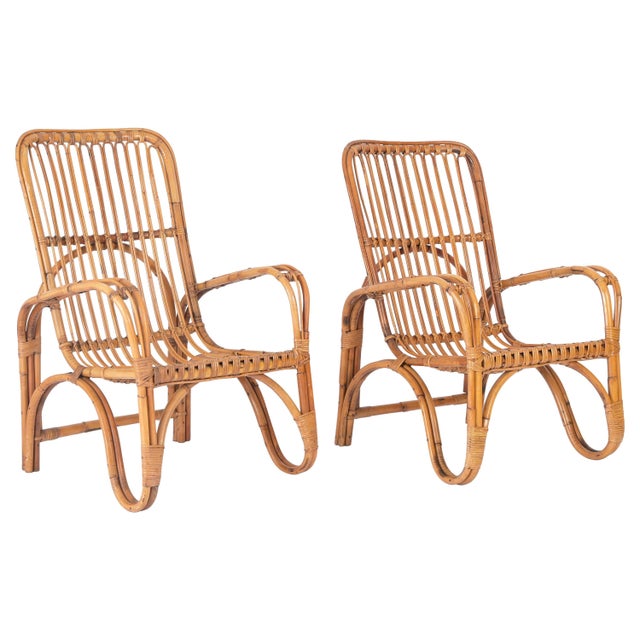 Set of Mid-Century Italian Armchairs in Rattan and Wicker by Tito Agnoli, 1960s For Sale - Image 15 of 15