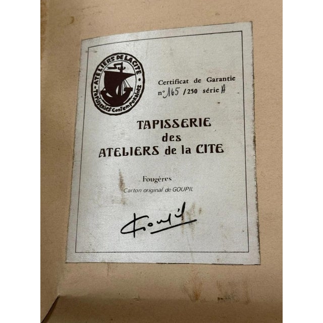 Antique Tapestry in the style of J. Lurcat for Goupil, 1960s For Sale - Image 6 of 7