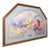 Vintage Projet d'Eventail Picture, French, Watercolour Fan Painting, Baptendier For Sale