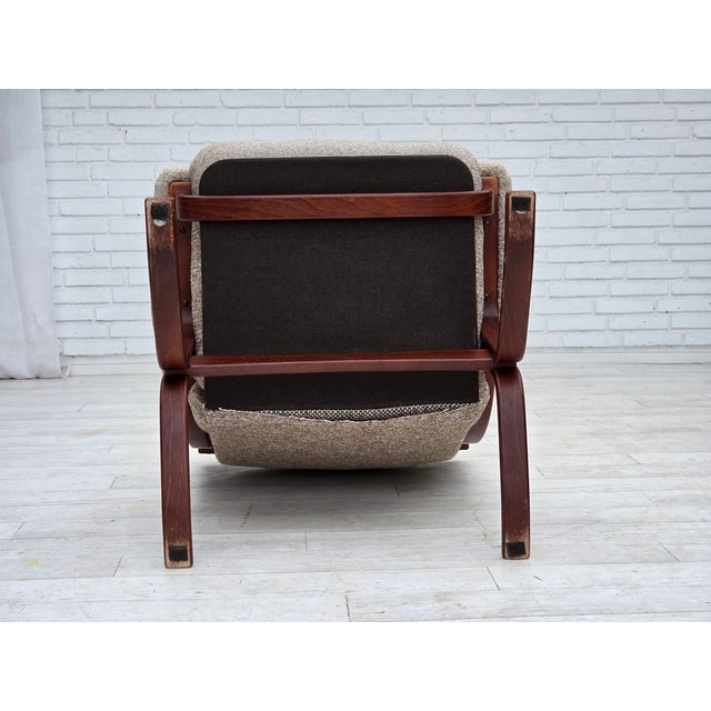 Norwegian Bentwood Armchair with Wool Fabric, 1970s For Sale - Image 6 of 15