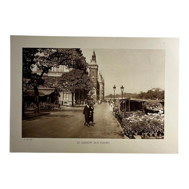 Antique Paris Le Marche Aux Fleurs Print For Sale