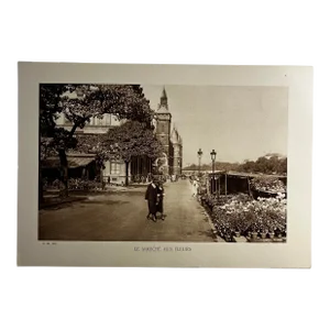 Antique Paris Le Marche Aux Fleurs Print