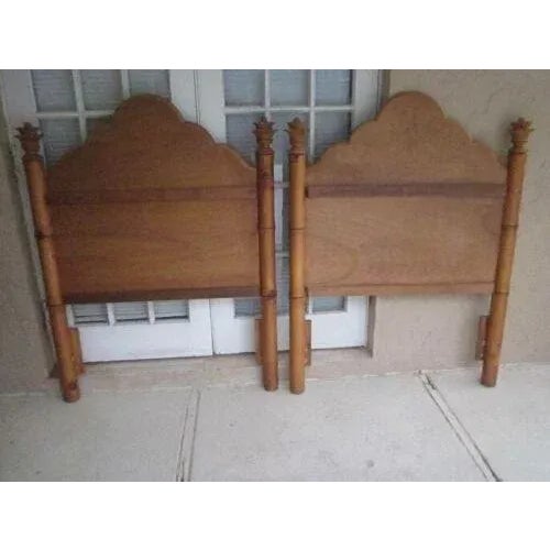 1980s Tommy Bahama Style Twin Headboard Painted Palm Leaf Details Finals Set of 2 For Sale - Image 11 of 12