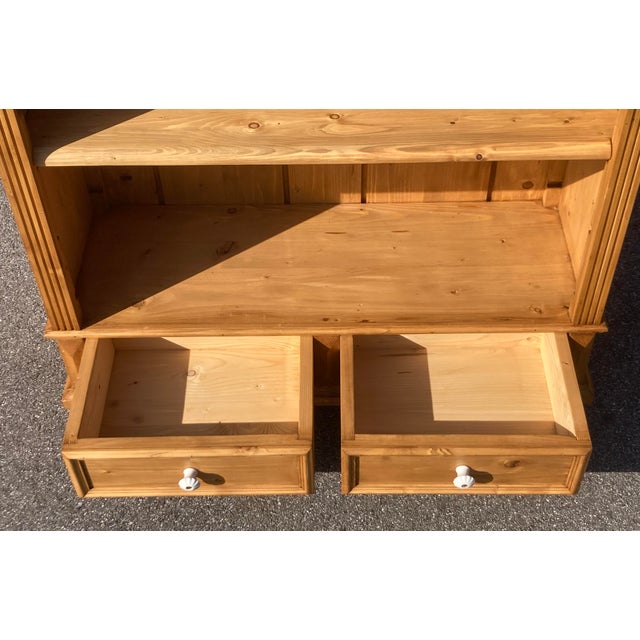 Pine Open Bookshelves From Vintage Armoire For Sale - Image 9 of 15