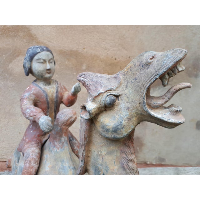 Chinese Tang Dynasty Artist, Sculpture of a Camel, 1800s, Terracotta For Sale - Image 6 of 18