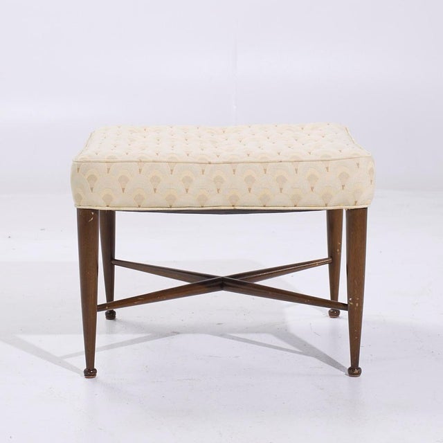 Mid 20th Century Edward Wormley for Dunbar Model 5002 Mid Century Thebes Mahogany Stools - Pair For Sale - Image 5 of 11