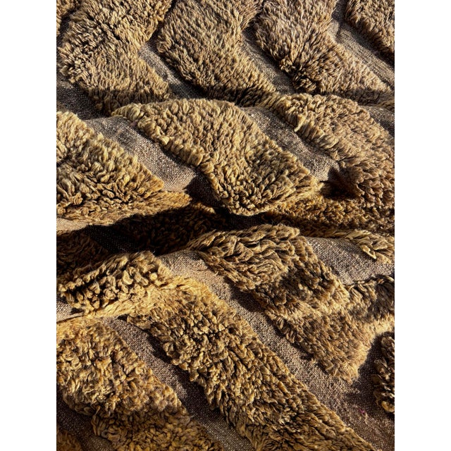 Handwoven Moroccan Mrirt Wool Rug – Sculptural Geometric Design For Sale - Image 6 of 9