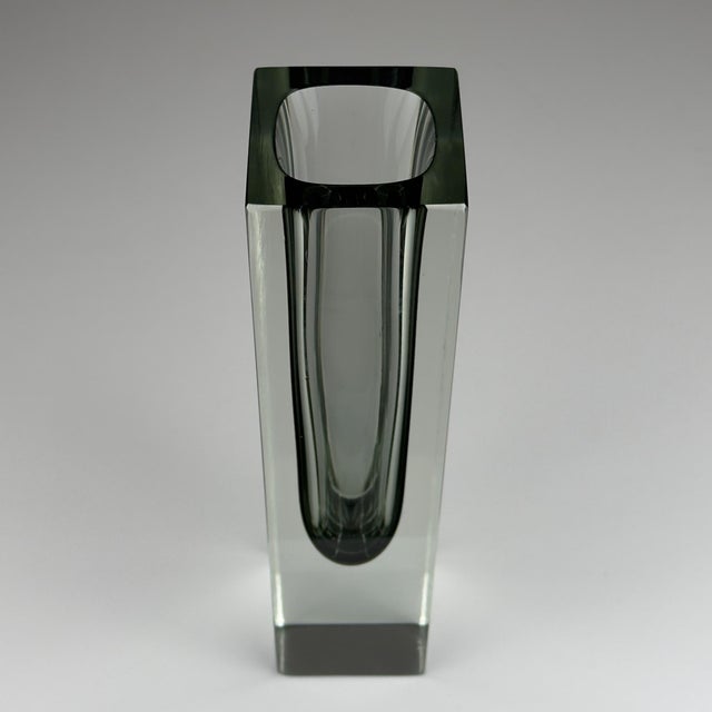 Gray Sommerso Gray Murano Glass Vase, 1970s For Sale - Image 8 of 18