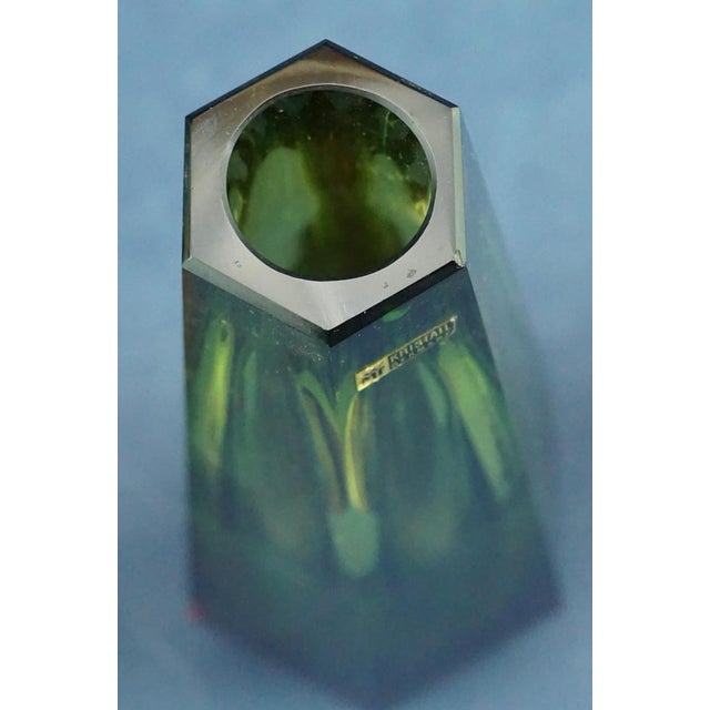 Vintage Green and Red Sommerso Glass Vase from WMF Ikora Krystall, German, 1960s For Sale - Image 10 of 18