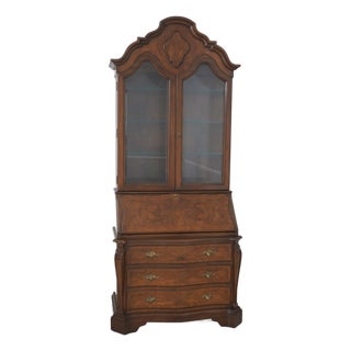 Karges French Louis XV Walnut Secretary Desk For Sale
