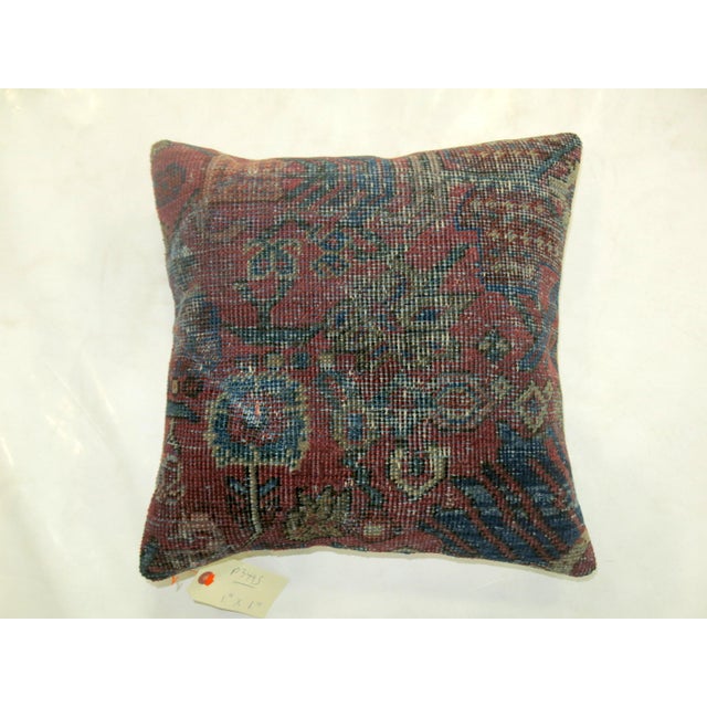 Antique Persian Mahal Pillow For Sale - Image 4 of 5