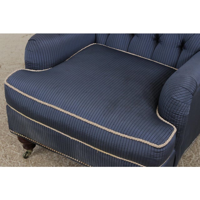 Pair Lillian August Blue Upholstered Club Chairs For Sale - Image 12 of 16
