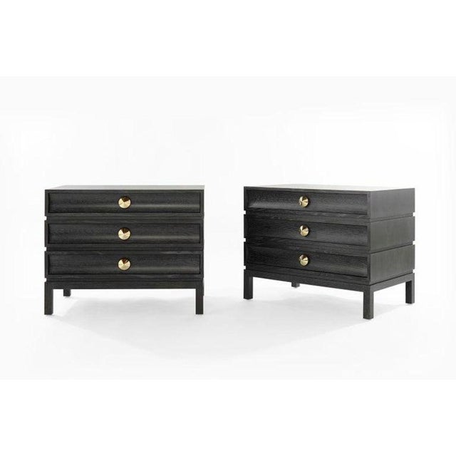 Stacked End Tables in Black Ceruse - a Pair For Sale - Image 4 of 16