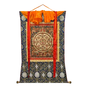 Hand-Painted Tibetan Thangka Celebration Textile