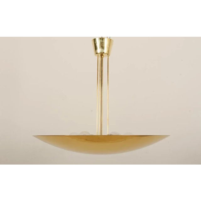 Mid-Century Modern Large Brass Uplight Dome Pendant Light by J. T. Kalmar for Kalmar, 1968 For Sale - Image 3 of 12