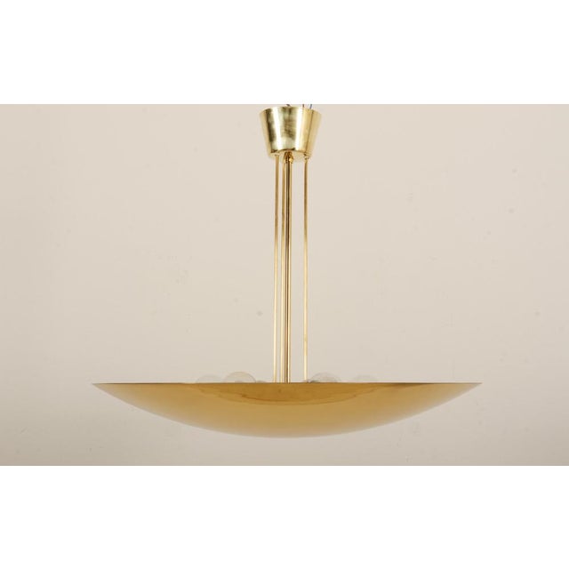 Mid-Century Modern Large Uplight Brass Dome Pendant Light by J. T. Kalmar for Kalmar, 1968 For Sale - Image 3 of 12