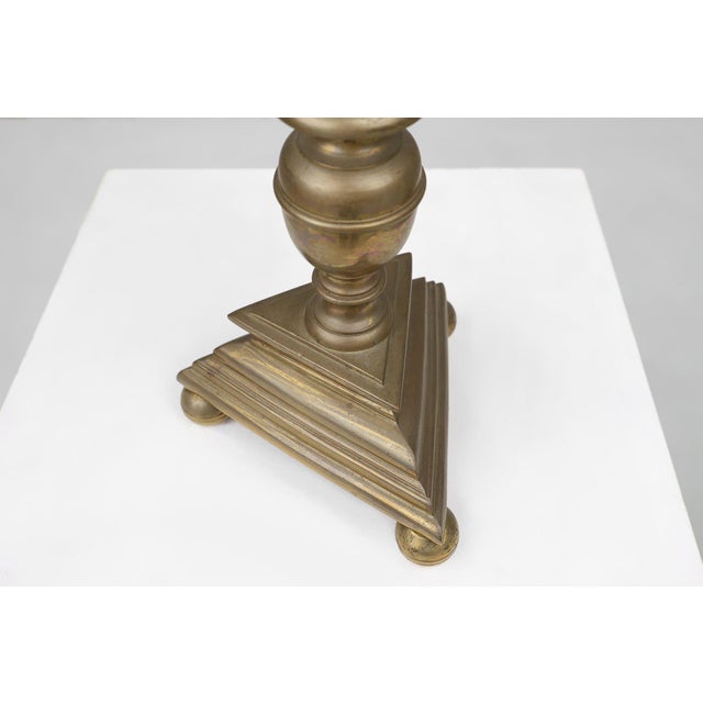 Goldenrod Large French Church Candlestick in Bronze, 1890s For Sale - Image 8 of 11