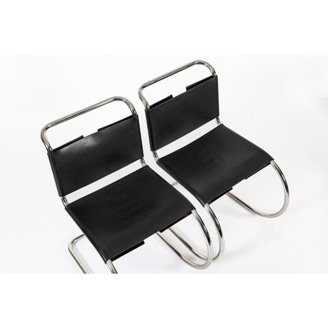Bauhaus Mid Century Mr 10 Black Side Chairs by Mies Van Der Rohe for Knoll For Sale In Detroit - Image 6 of 14
