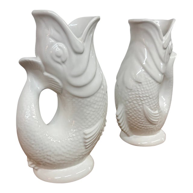 Gluggle Fish-Shaped Jugs, Pair For Sale