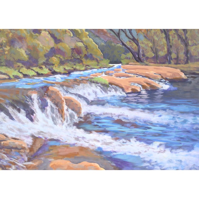 2000 - 2009 River in the Desert - Western Plein Aire Landscape in Acrylic on Board by Nick White For Sale - Image 5 of 10