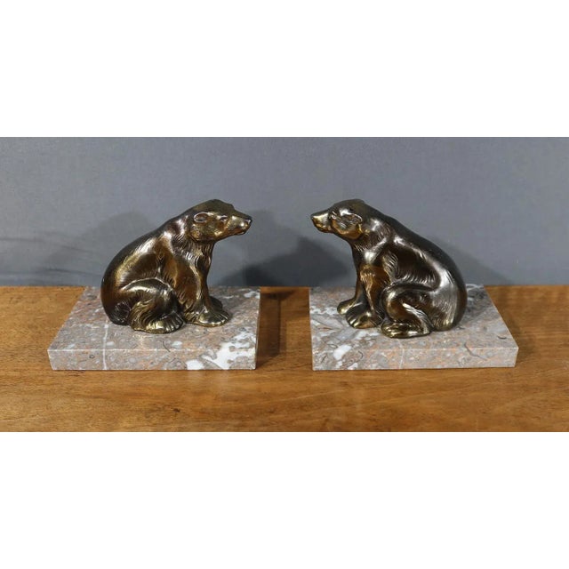 Bear Bookends in Golden Metal, 1920, Set of 2 For Sale - Image 9 of 9