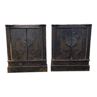 Antique Chinese Lacquered Cabinets – Possibly 18th/19th Century For Sale