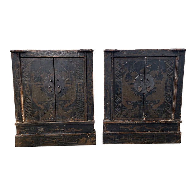 Antique Chinese Lacquered Cabinets – Possibly 18th/19th Century For Sale
