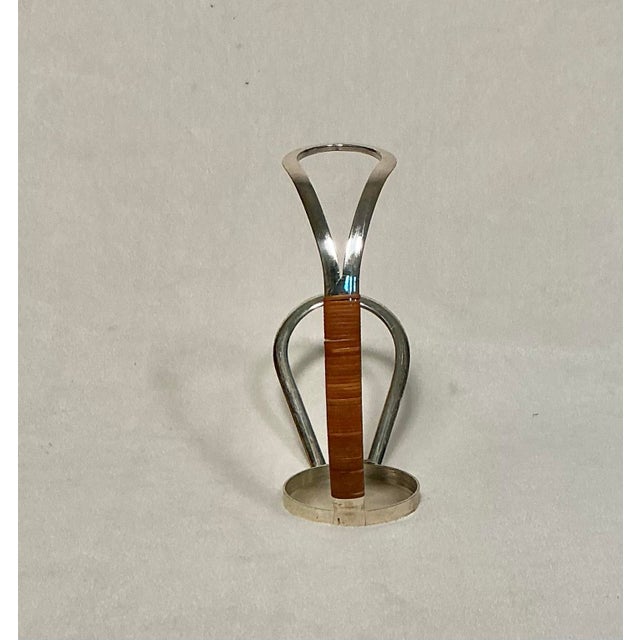 Mid-Century Modern Vintage Silver-Plated Wine Bottle Holder/Caddy by Eisenberg Lozano Germany, Circa 1960s For Sale - Image 3 of 12