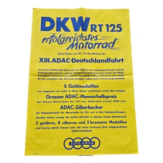Original Poster DKW RT 125 Motorcycles, 1953 For Sale