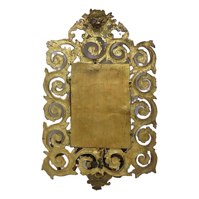 Late 19th Century 19th C. Gilt Metal Wall Sconce W/ Beveled Mirror Antique Victorian For Sale - Image 5 of 8