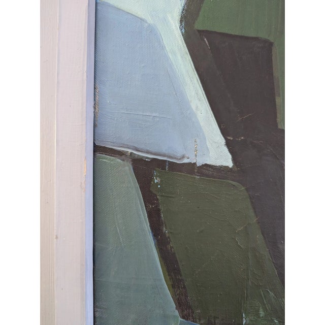 1958 Mid-Century Modern 'Geometric Pathway' Vintage Original Abstract Landscape, Framed For Sale - Image 10 of 12