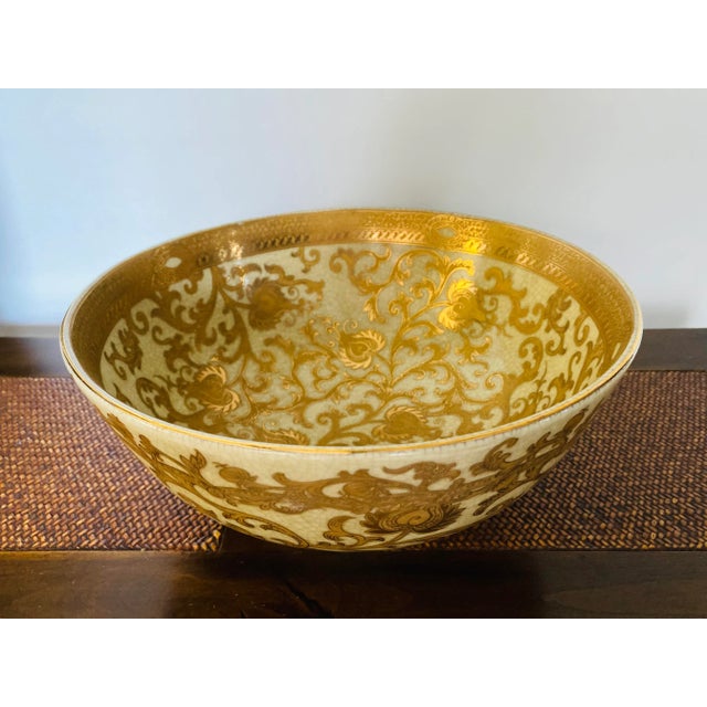Chinoiserie Antique Chinese Porcelain Centerpiece Bowl For Sale - Image 3 of 11