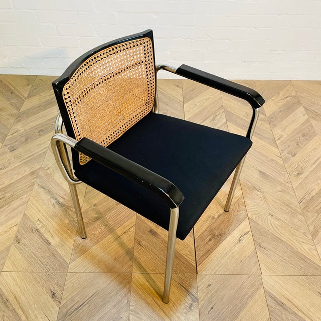 Super Stylish Modernist, Low Armchair, Made in Italy, circa 1970s. The chair is styled on Marcel Breuer’s B32 ‘Cesca’...