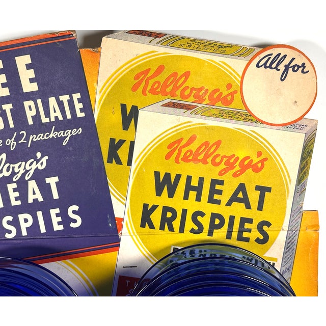 Kellogg's Cereal Display Advertisement With 'Moderntone' Depression Glass C. 1935-36 For Sale - Image 6 of 17