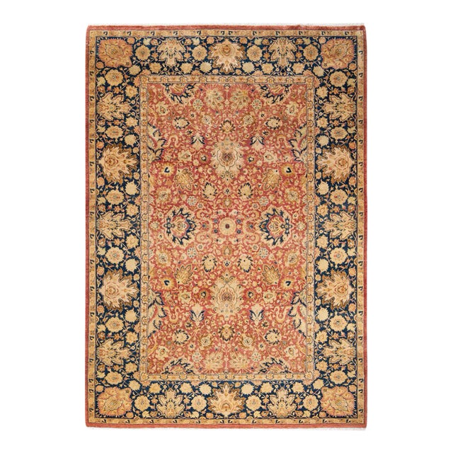 Mogul, One-of-a-Kind Hand-Knotted Area Rug in Orange, 6' 3" x 8' 10" For Sale