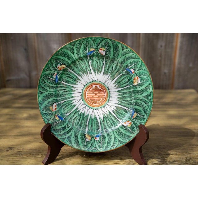 19th Century Qing Chinese Bok Choi Cabbage Porcelain Plates, Set of 2 For Sale - Image 13 of 18