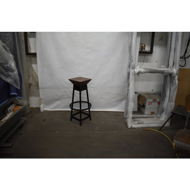 Modern Oblik Blue Bar Stool For Sale - Image 4 of 7