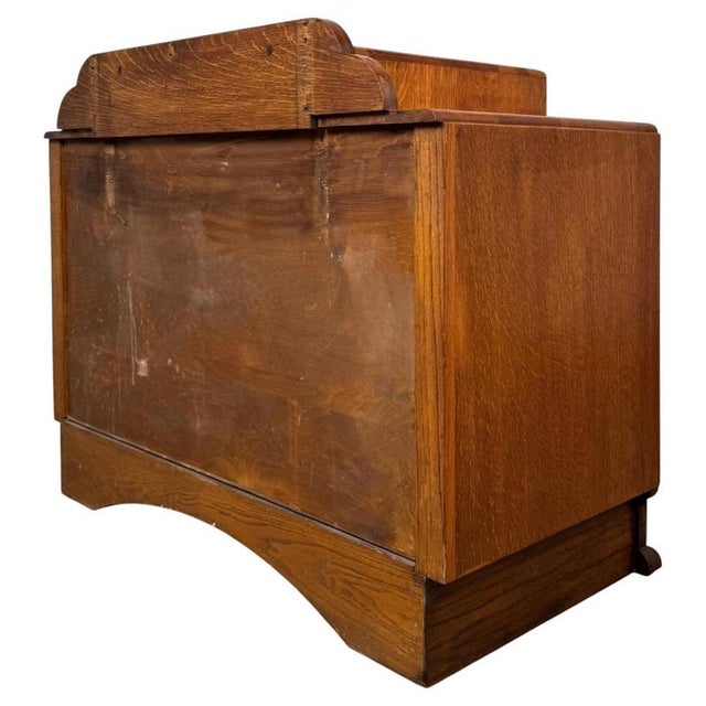 Wood Vintage English Oak Low Chest of Drawers, 1900s For Sale - Image 7 of 12