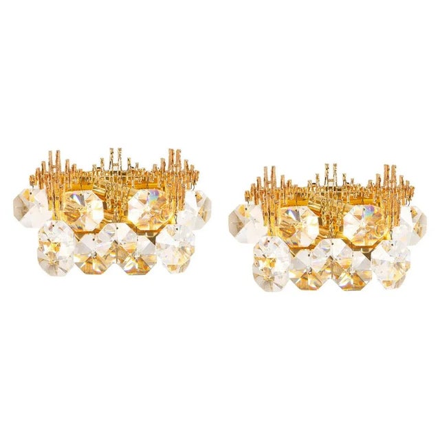 Crystal Wall Lights by Sciolari for Palwa, Germany, 1960s, Set of 2 For Sale - Image 9 of 9