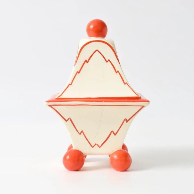 Cubist Style Czech Earthenware Box, 1920s For Sale - Image 4 of 9