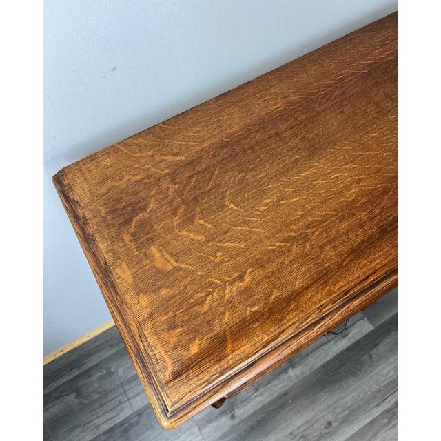 Vintage French Louis XVI Style Carved Oak Cabinet with Drawer For Sale - Image 10 of 15