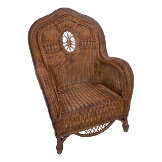 Art Deco Royal/Club Wicker Armchair For Sale