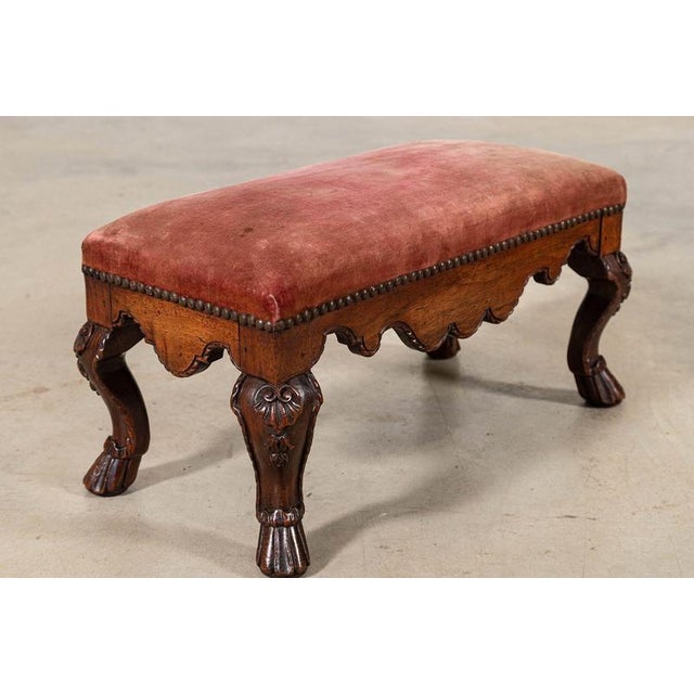 19th Century Queen Anne English Walnut Stool, 1870 For Sale - Image 8 of 15