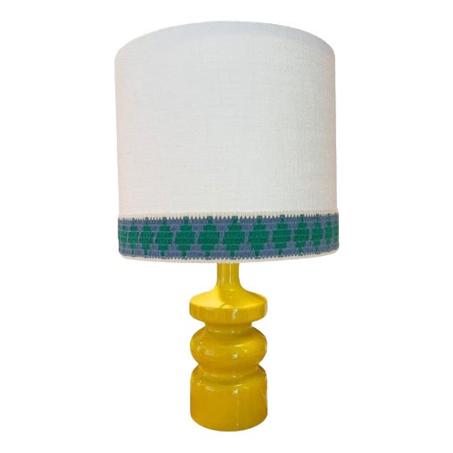 Pamela PM Table Lamp in Beech with Lacquer and AJ Linen by Popus Editions For Sale
