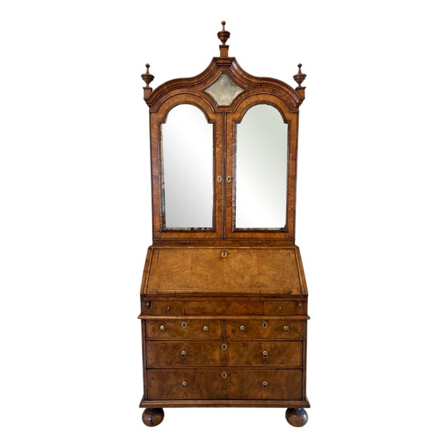 Antique Burr Walnut and Featherbanded Bookcase, 1710 For Sale