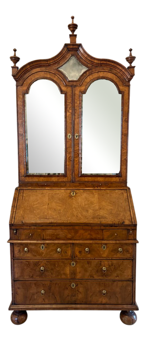 Antique Burr Walnut and Featherbanded Bookcase, 1710