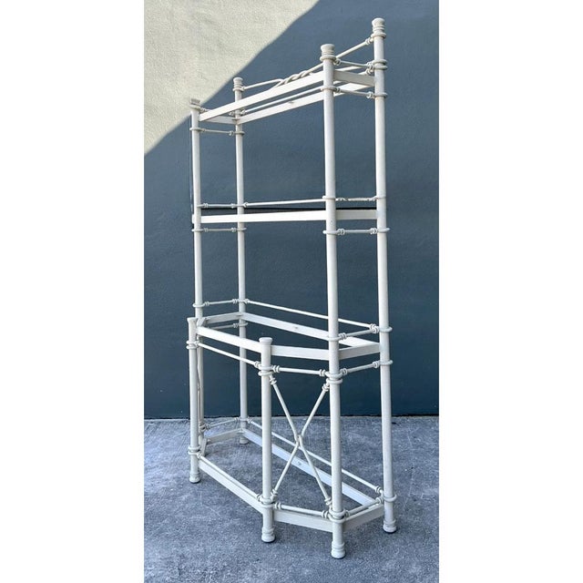 Vintage Painted Metal Display Shelf For Sale - Image 12 of 12