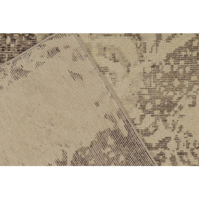 Distressed Style Abstract Rug in Beige-Brown & Gray Pattern by Rug & Kilim For Sale In New York - Image 6 of 6
